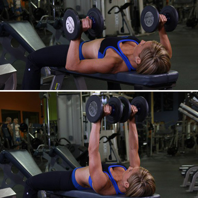 упражнения с гантелями на грудь