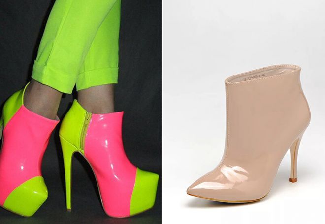 женские лаковые ботильоны