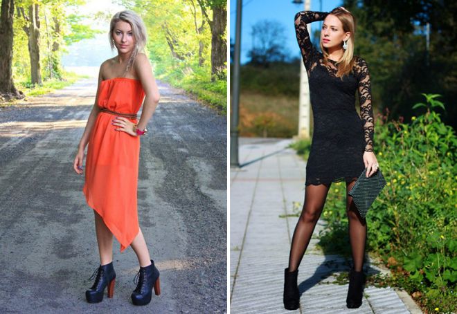 платье с ботильонами